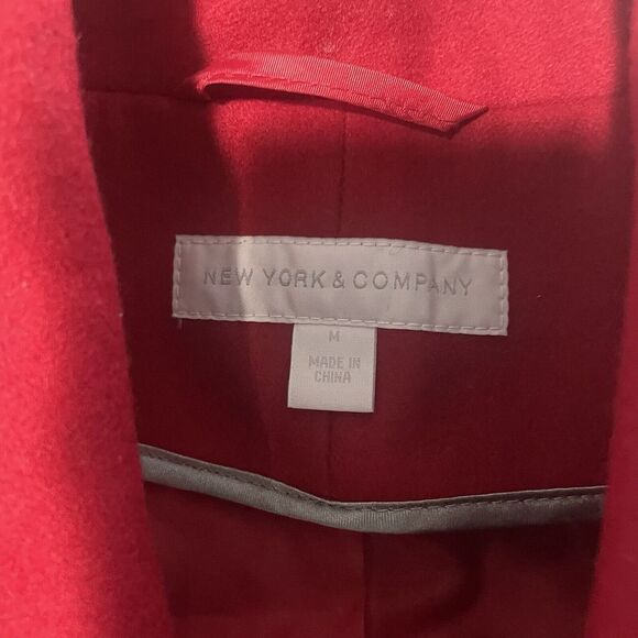 New York‎ & Company Blazer Jacket Coat Red Double Breasted Women's Wool Size M - Picture 3 of 7